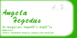 angela hegedus business card