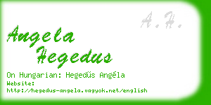 angela hegedus business card